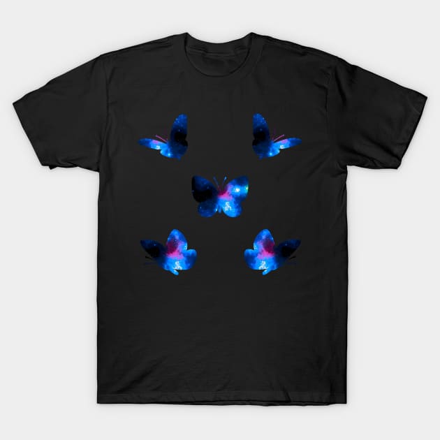 Space Butterflies T-Shirt by MarkusMikaelH